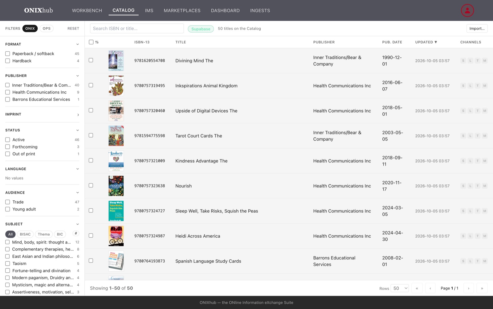 The Catalog with the provider pill